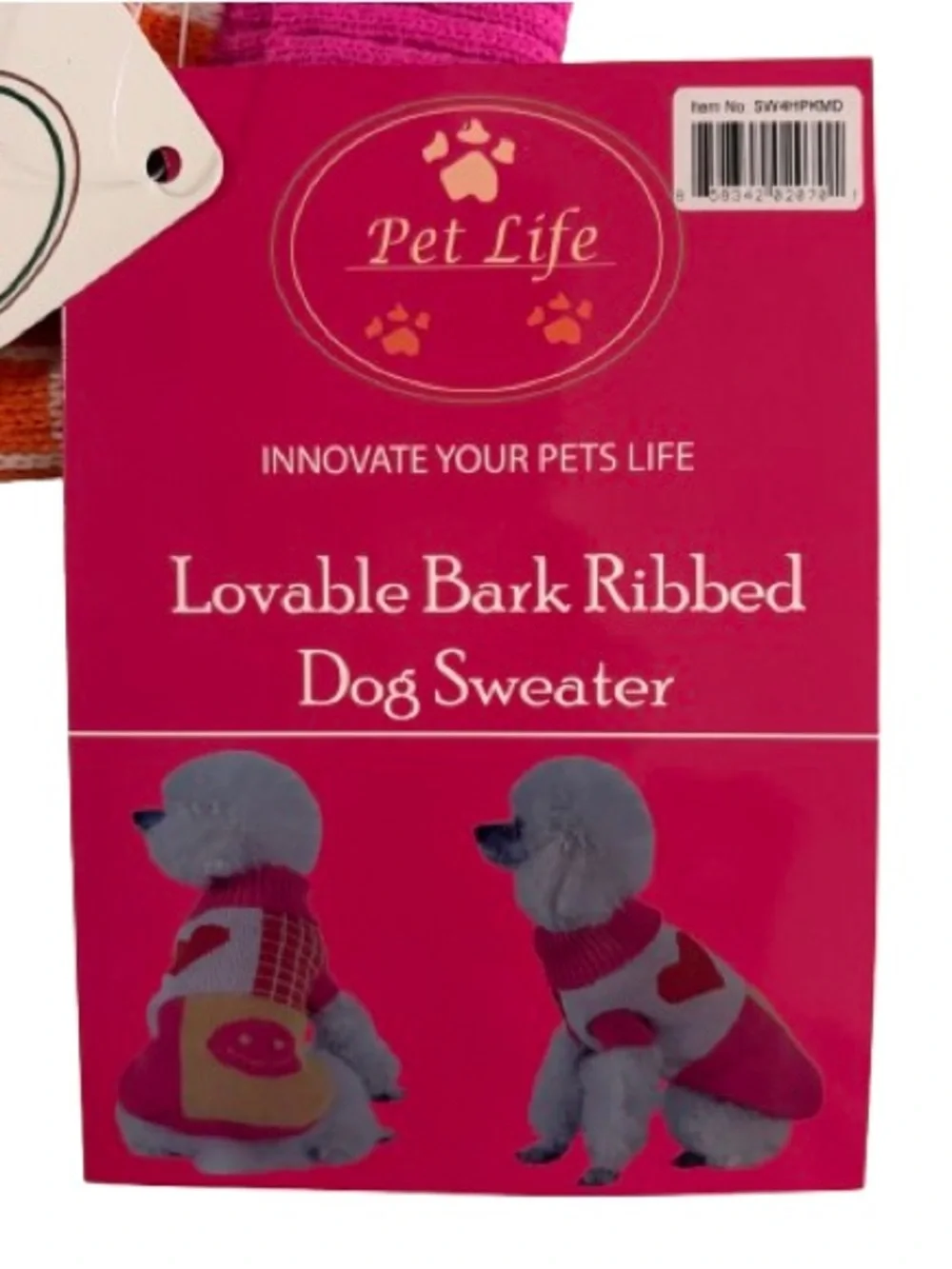 Pet Life Dog Sweater Size M Pink, Orange, Yellow Colorblock Smiley Face Kitschy